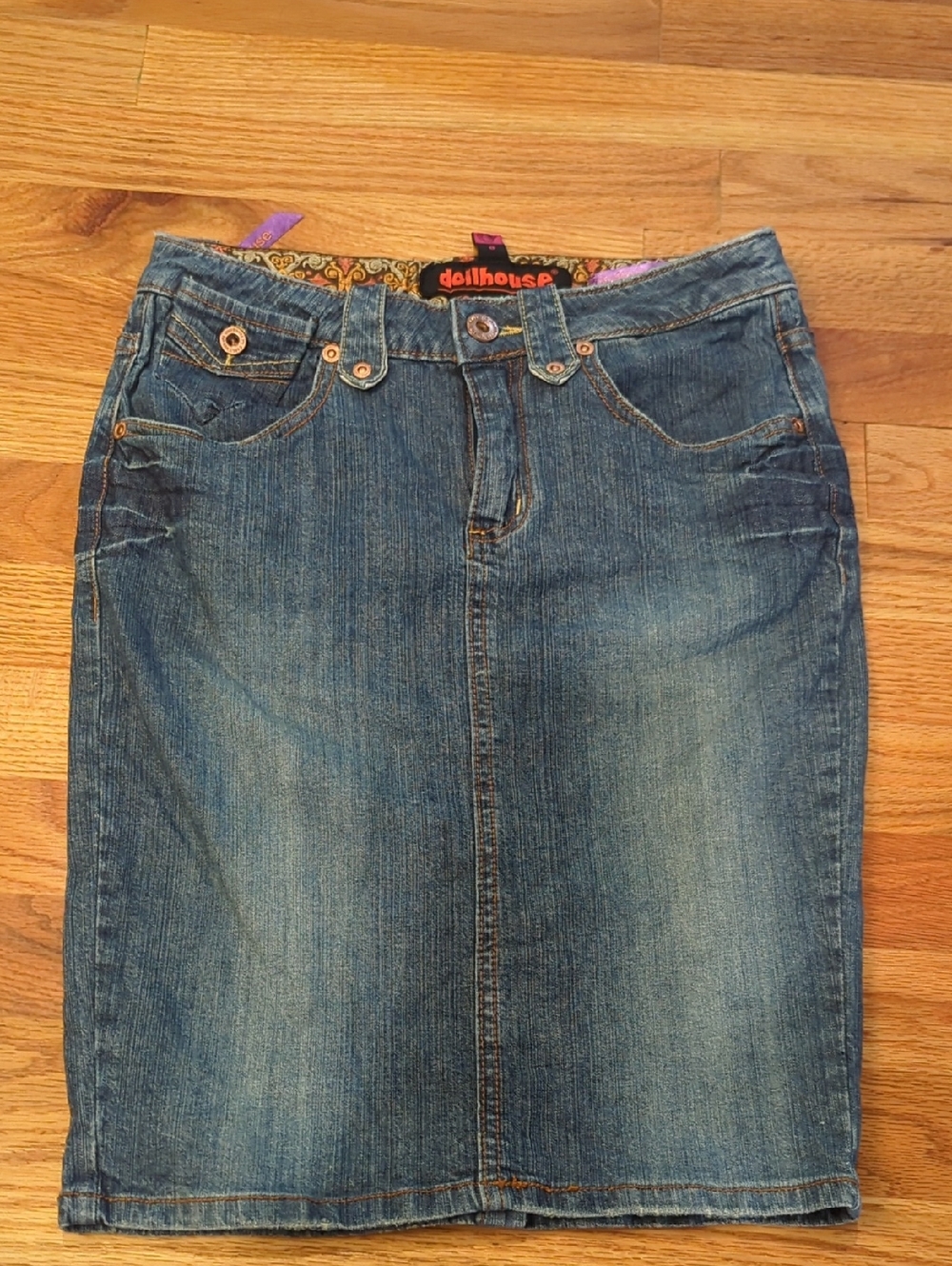 Dollhouse Blue Denim Pencil Skirt